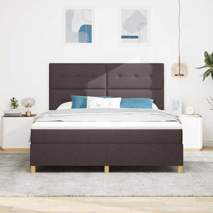 vidaXL Boxspringbett mit Kopfteil Dunkelbraun 180 x 200 cm Stoff