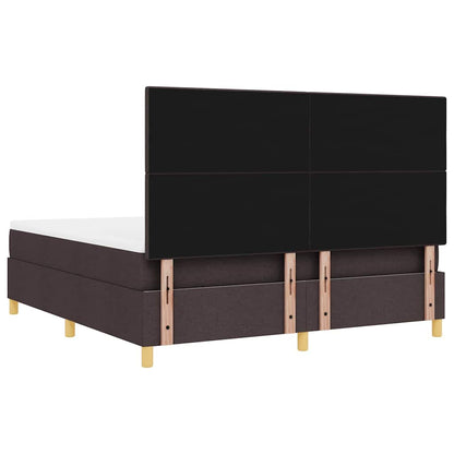 vidaXL Boxspringbett mit Kopfteil Dunkelbraun 180 x 200 cm Stoff
