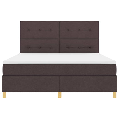 vidaXL Boxspringbett mit Kopfteil Dunkelbraun 180 x 200 cm Stoff