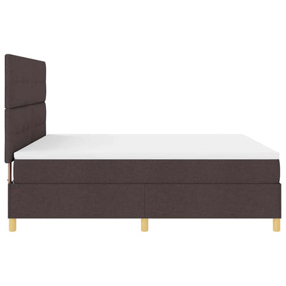 vidaXL Boxspringbett mit Kopfteil Dunkelbraun 180 x 200 cm Stoff