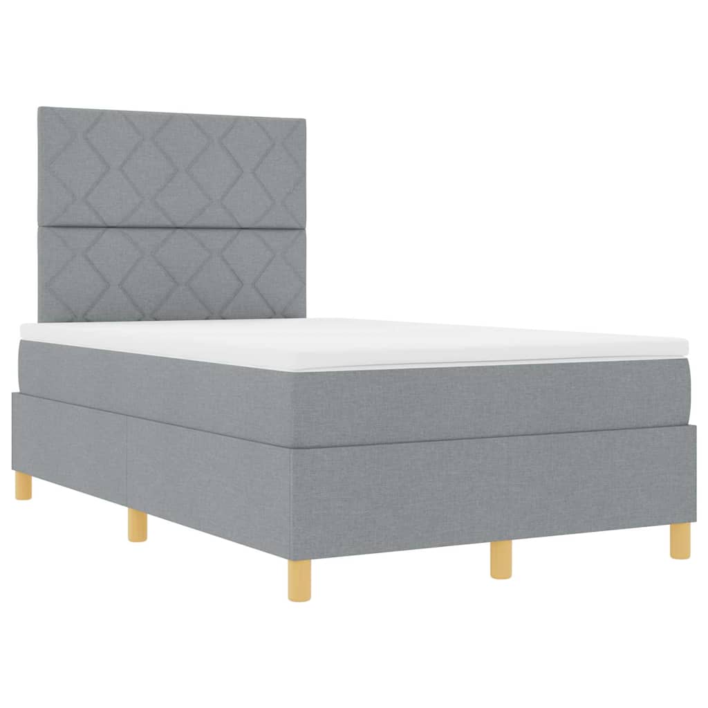 Boxspringbett mit Matratze Hellgrau 120 x 200 cm Stoff