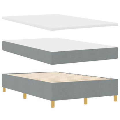 Boxspringbett mit Matratze Hellgrau 120 x 200 cm Stoff