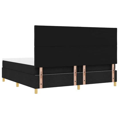 vidaXL Lit à sommier tapissier avec matelas Noir 200 x 200 cm Tissu