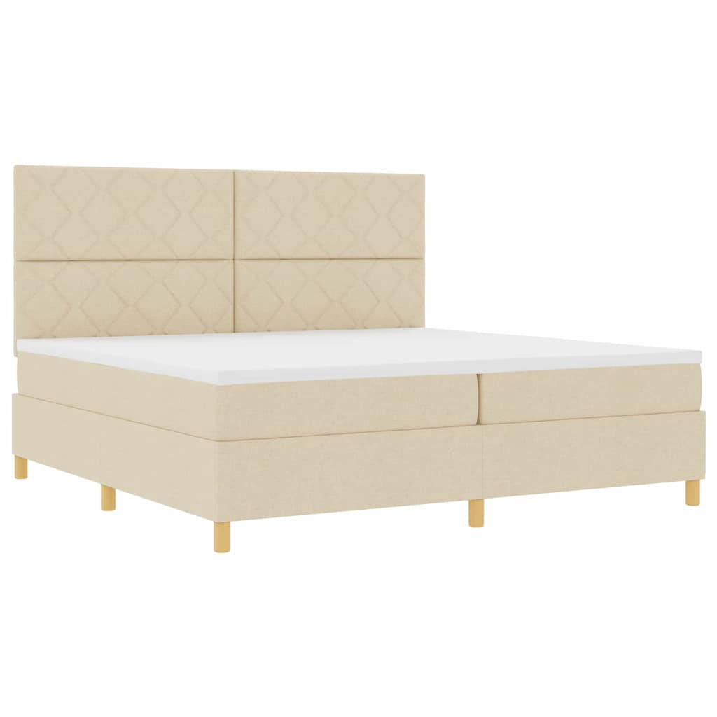 Boxspringbett mit Matratze Creme 200 x 200 cm Stoff