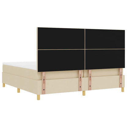 Boxspringbett mit Matratze Creme 200 x 200 cm Stoff