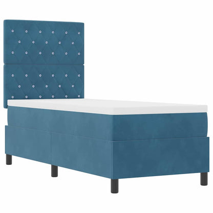 vidaXL Boxspringbett mit Matratze Dunkelblau 80 x 200 cm Stoff