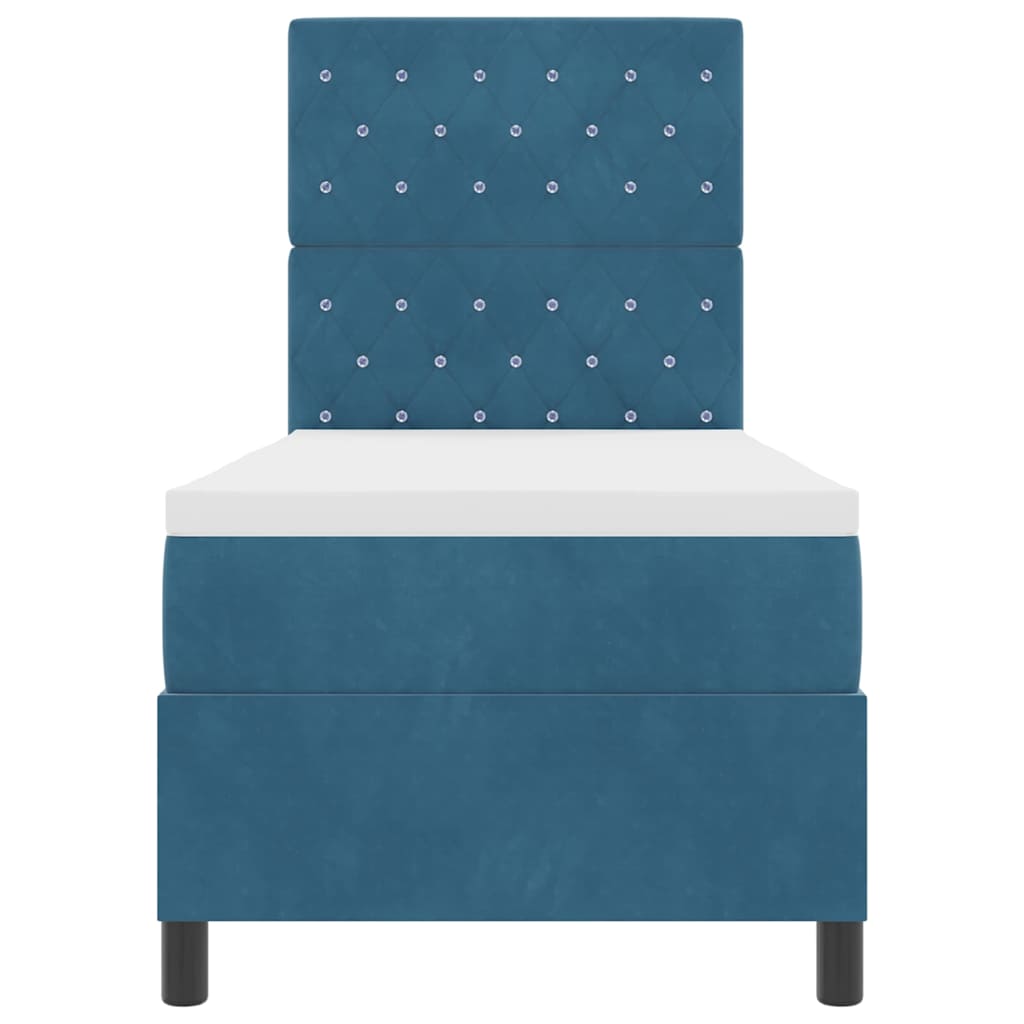 vidaXL Boxspringbett mit Matratze Dunkelblau 80 x 200 cm Stoff