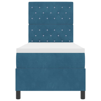 vidaXL Boxspringbett mit Matratze Dunkelblau 80 x 200 cm Stoff