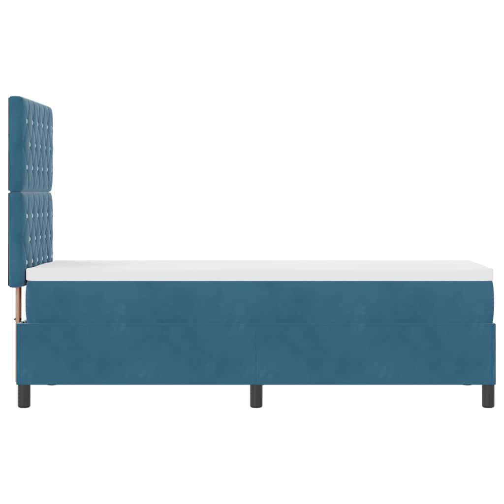 vidaXL Boxspringbett mit Matratze Dunkelblau 80 x 200 cm Stoff