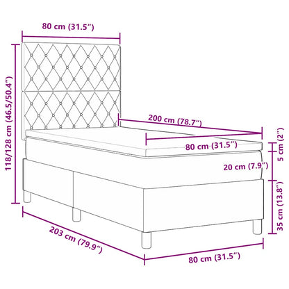 vidaXL Boxspringbett mit Matratze Dunkelblau 80 x 200 cm Stoff
