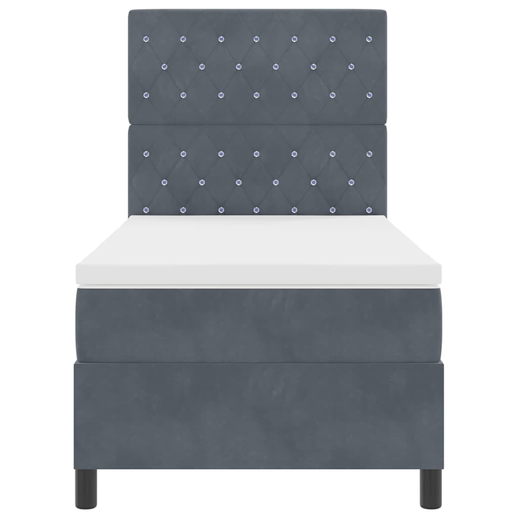 Boxspringbett mit Matratze Dunkelgrau 90 x 190 cm Samt