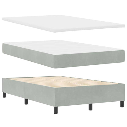 Boxspringbett mit Matratze Hellgrau 120 x 190 cm Samt