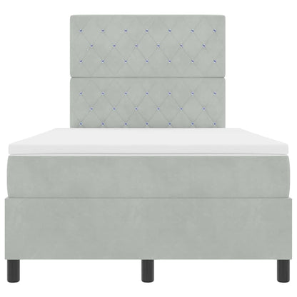 Boxspringbett mit Matratze Hellgrau 120 x 190 cm Samt