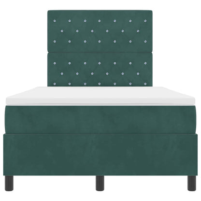 Boxspringbett mit Matratze Dunkelgrün 120 x 200 cm Samt