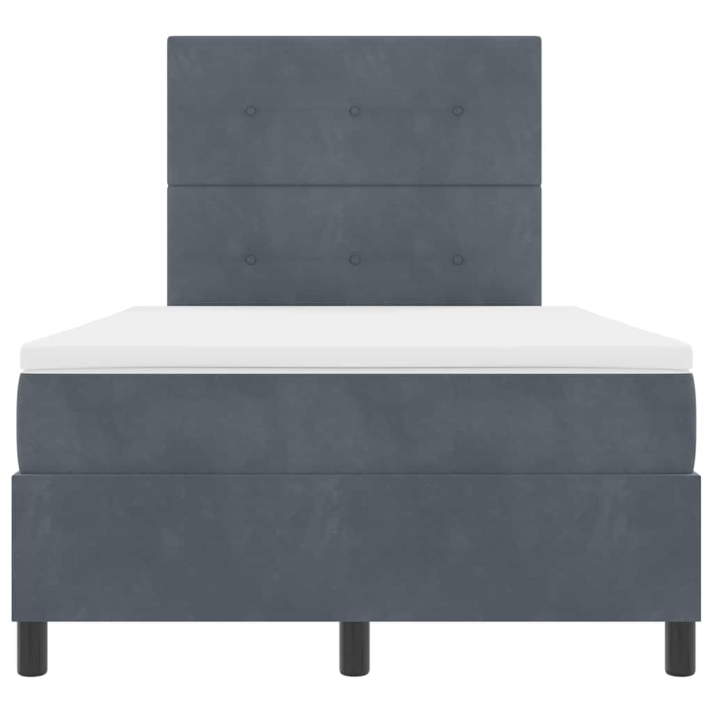 Boxspringbett mit Matratze Dunkelgrau 120 x 190 cm Samt
