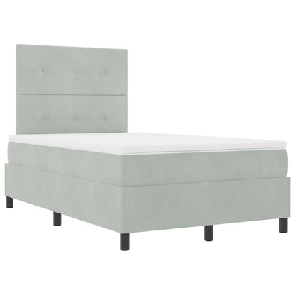 Boxspringbett mit Matratze Hellgrau 120 x 200 cm Samt