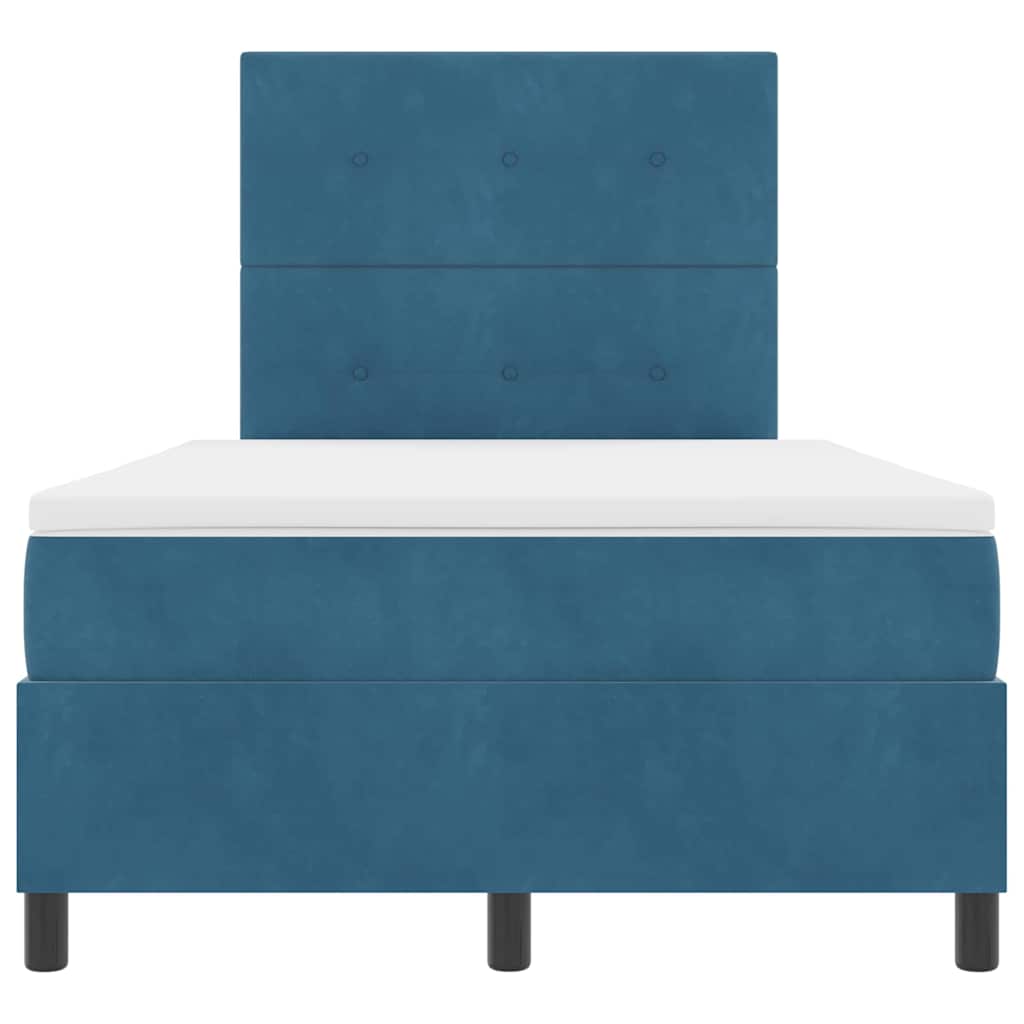 Boxspringbett mit Matratze Dunkelblau 120 x 200 cm Samt