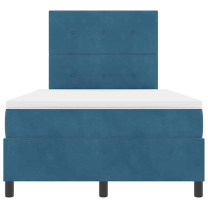 Boxspringbett mit Matratze Dunkelblau 120 x 200 cm Samt
