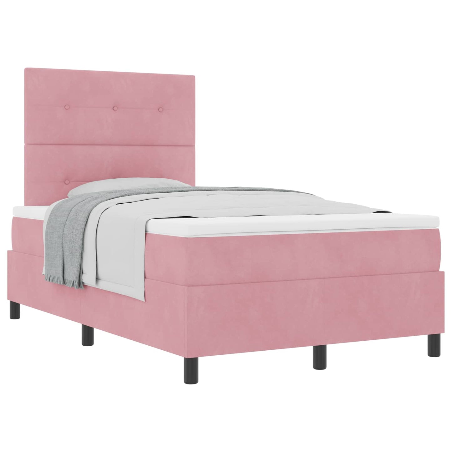 Boxspringbett mit Matratze mit Kopfteil Rosa 120 x 200 cm Samt