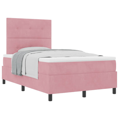Boxspringbett mit Matratze mit Kopfteil Rosa 120 x 200 cm Samt