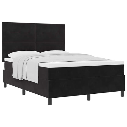 Boxspringbett mit Matratze Schwarz 140 x 190 cm Samt