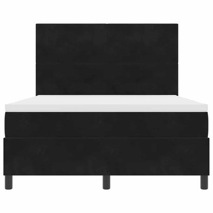Boxspringbett mit Matratze Schwarz 140 x 190 cm Samt