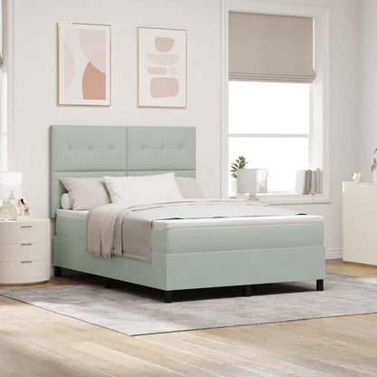 Boxspringbett mit Matratze Hellgrau 140 x 200 cm Samt