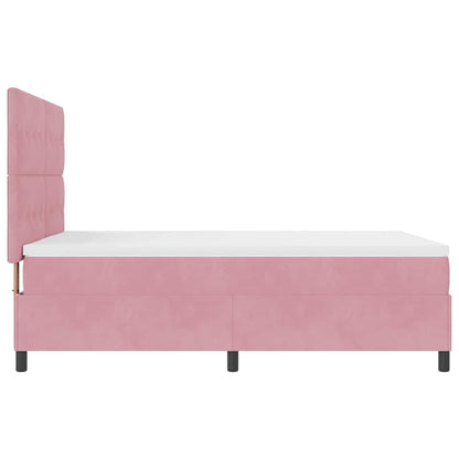 Boxspringbett mit Matratze mit Kopfteil Rosa 140 x 200 cm Samt