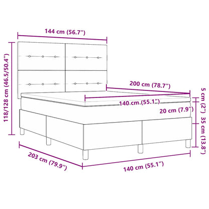 Boxspringbett mit Matratze mit Kopfteil Rosa 140 x 200 cm Samt
