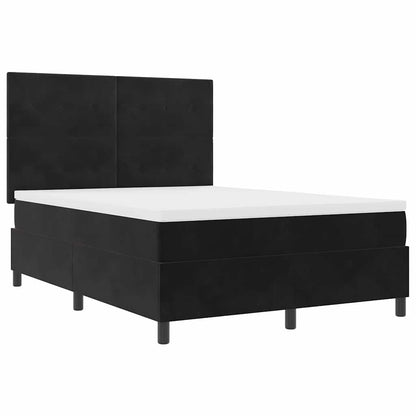 Boxspringbett mit Matratze Schwarz 160 x 200 cm Samt