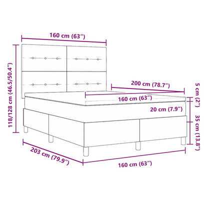 Boxspringbett mit Matratze Dunkelgrün 160 x 200 cm Samt