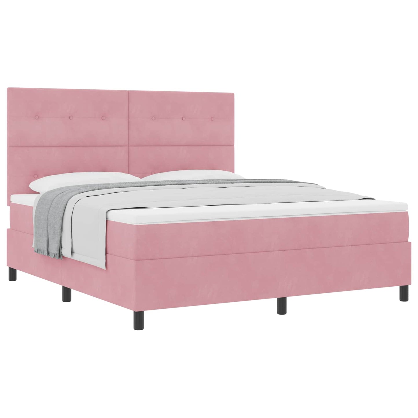 Boxspringbett mit Matratze mit Kopfteil Rosa 180 x 200 cm Samt