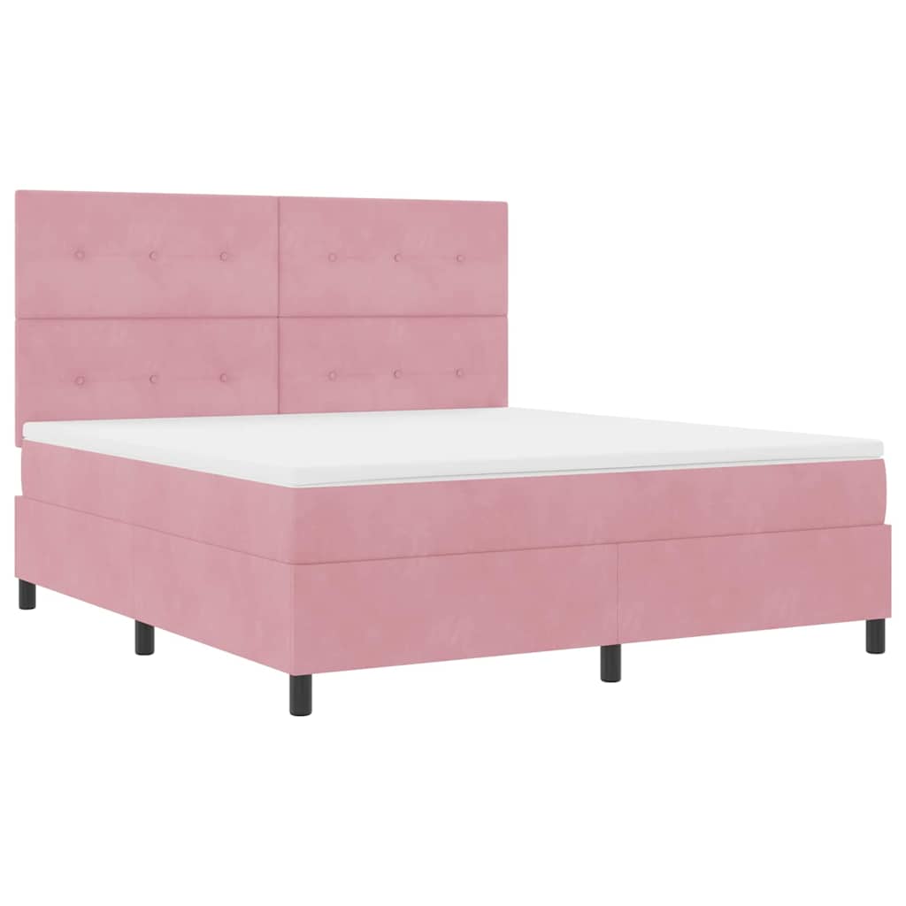 Boxspringbett mit Matratze mit Kopfteil Rosa 180 x 200 cm Samt