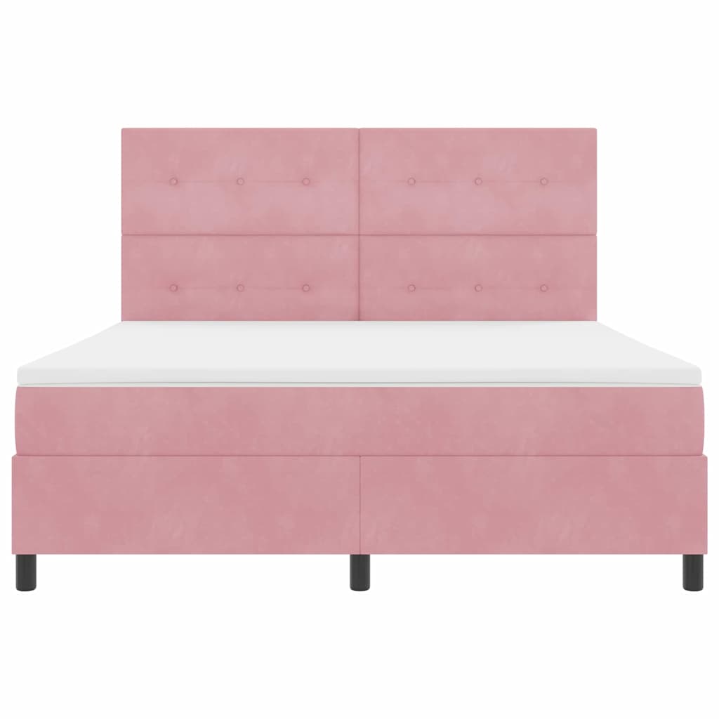 Boxspringbett mit Matratze mit Kopfteil Rosa 180 x 200 cm Samt