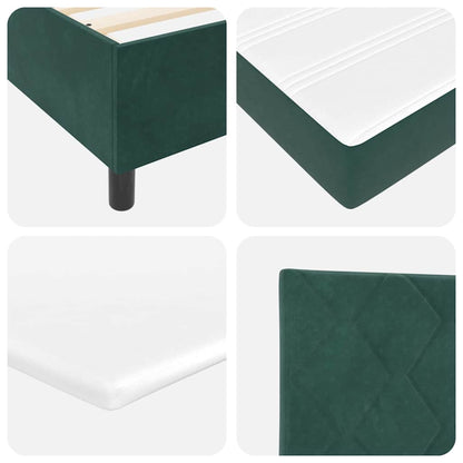 vidaXL Boxspringbett mit Matratze Dunkelgrün 180 x 200 cm Stoff
