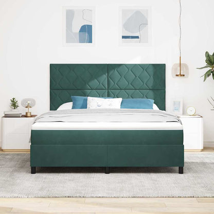 vidaXL Boxspringbett mit Matratze Dunkelgrün 180 x 200 cm Stoff