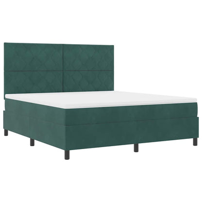 vidaXL Boxspringbett mit Matratze Dunkelgrün 180 x 200 cm Stoff
