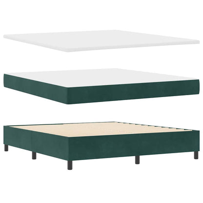 vidaXL Boxspringbett mit Matratze Dunkelgrün 180 x 200 cm Stoff