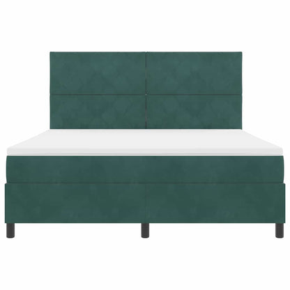 vidaXL Boxspringbett mit Matratze Dunkelgrün 180 x 200 cm Stoff