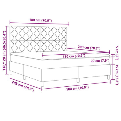 vidaXL Boxspringbett mit Matratze Dunkelgrün 180 x 200 cm Stoff