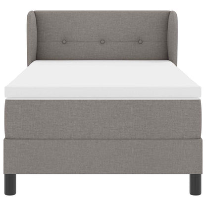 vidaXL Boxspringbett mit Matratze mit Kopfteil Taupe 90 x 190 cm Stoff