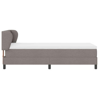 vidaXL Boxspringbett mit Matratze mit Kopfteil Taupe 90 x 190 cm Stoff