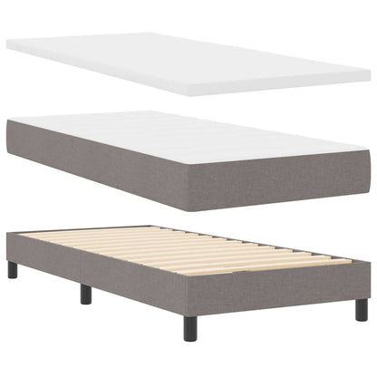 vidaXL Boxspringbett mit Matratze mit Kopfteil Taupe 90 x 200 cm Stoff