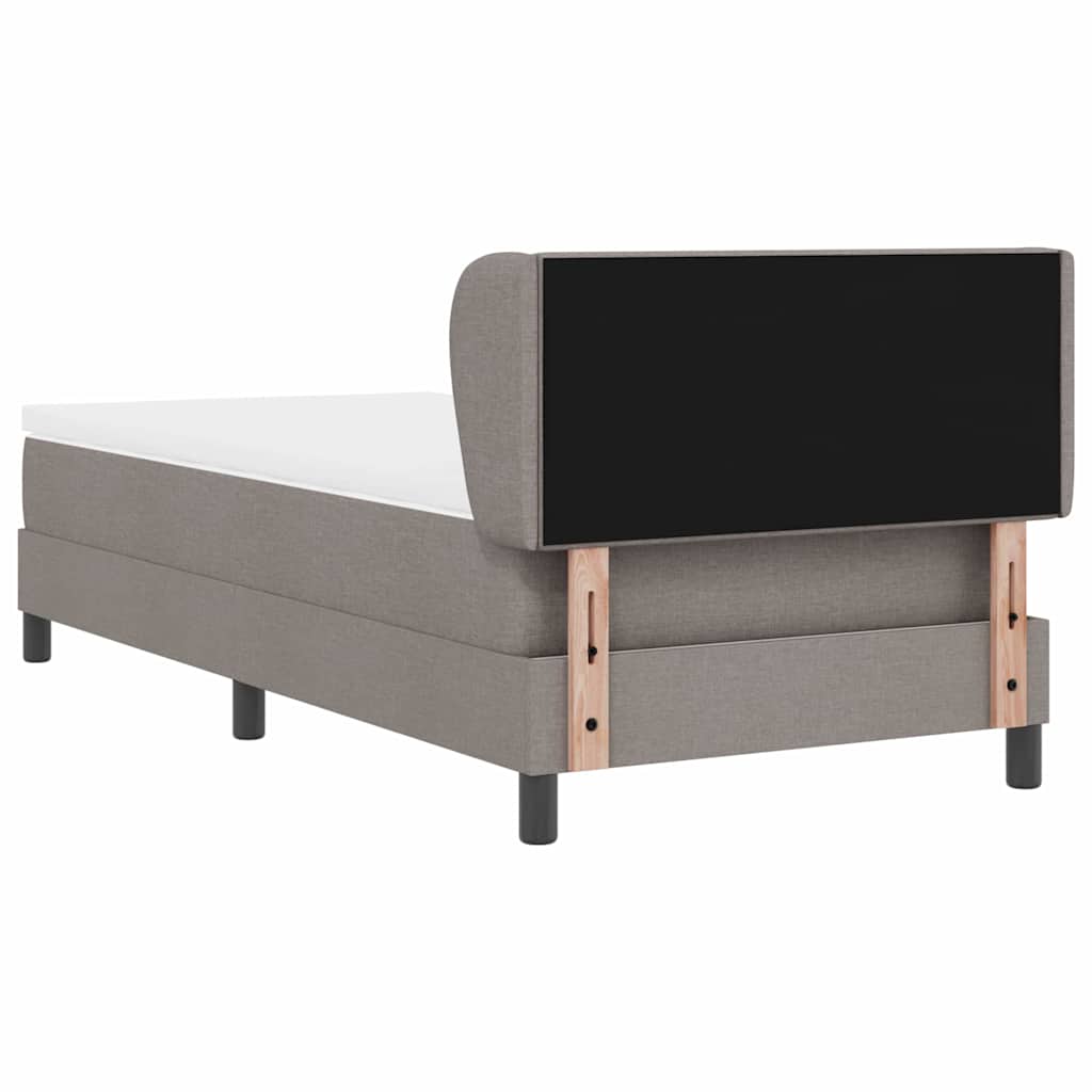 vidaXL Boxspringbett mit Matratze mit Kopfteil Taupe 90 x 200 cm Stoff