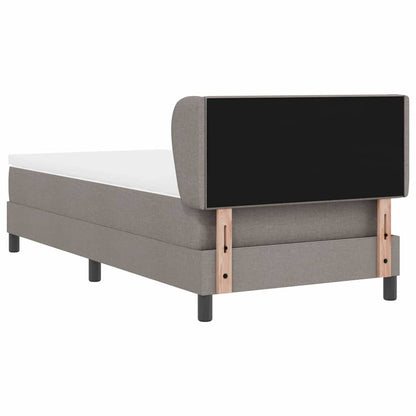 vidaXL Boxspringbett mit Matratze mit Kopfteil Taupe 90 x 200 cm Stoff