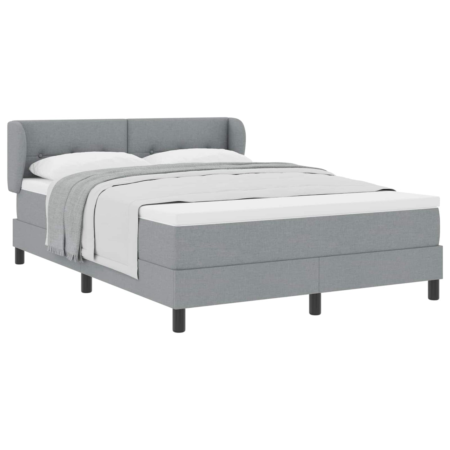 Boxspringbett mit Matratze Hellgrau 160 x 200 cm Stoff