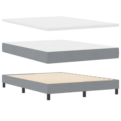 Boxspringbett mit Matratze Hellgrau 160 x 200 cm Stoff