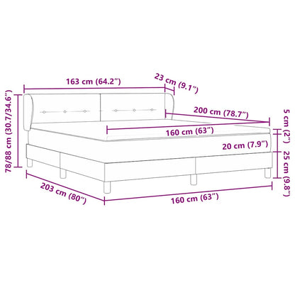 Boxspringbett mit Matratze Dunkelbraun 160 x 200 cm Stoff