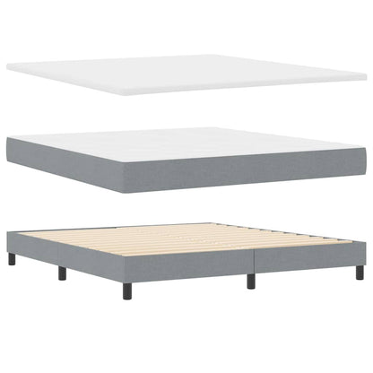 Boxspringbett mit Matratze Hellgrau 180 x 200 cm Stoff