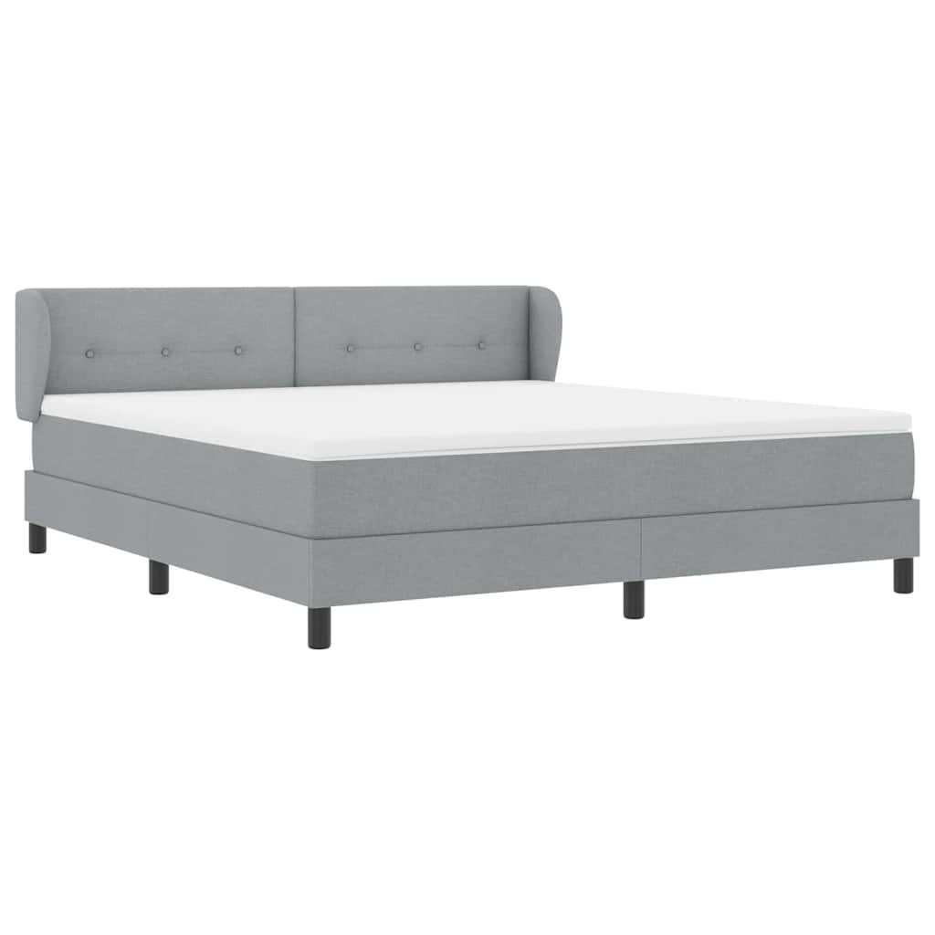 Boxspringbett mit Matratze Hellgrau 180 x 200 cm Stoff
